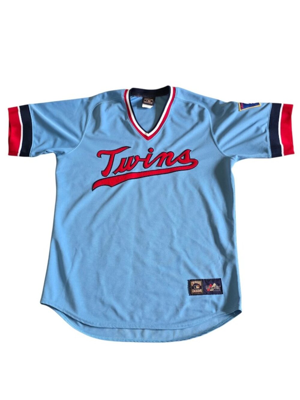 Vtg Minnesota Twins Nike Cooperstown Powder Blue Pullover MLB Baseball Jersey L